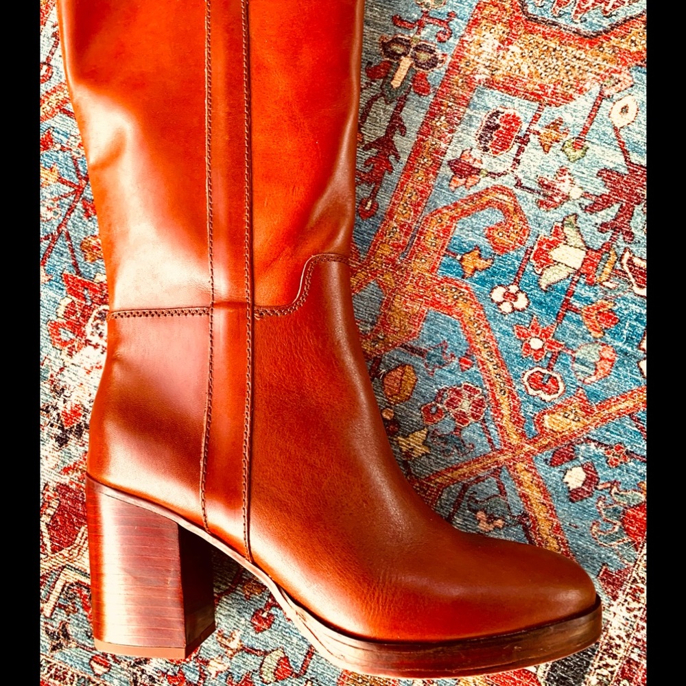 SOLD Franco Sarto | NWT Cognac brown leather boots - Picture 3 of 9